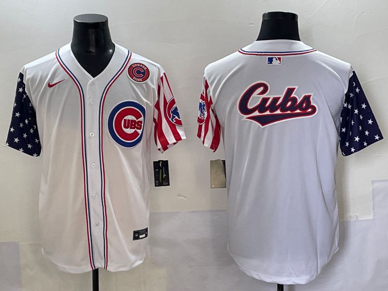 Men 2025 Chicago Cubs Blank White a generation of national flags Joint Name Nike MLB Jersey style 6->chicago cubs->MLB Jersey